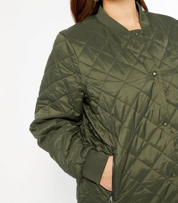 khaki quilted bomber jacket womens