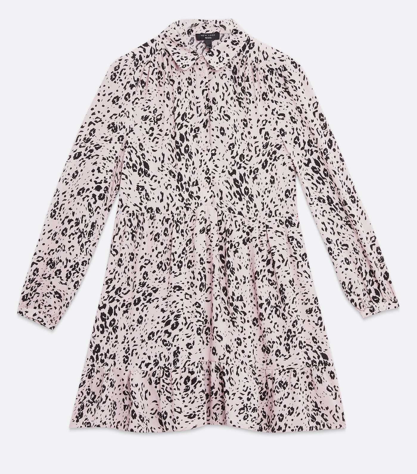 Petite Pink Leopard Print Smock Shirt Dress Image 5