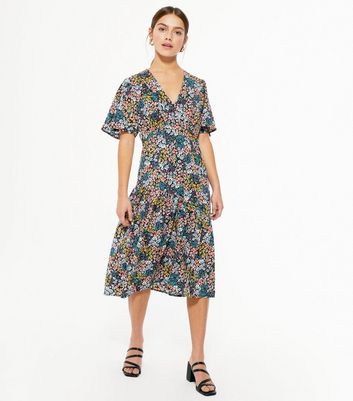 short sleeve ditsy dress