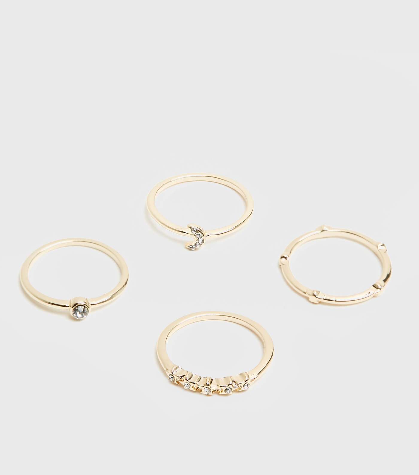 4 Pack Gold Mystic Stacking Rings