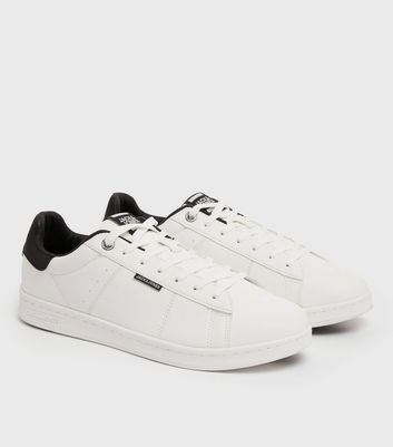 Image of Jack & Jones White Stripe Heel Trainers New Look