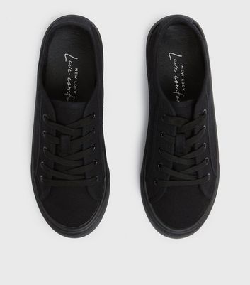 New look black hot sale canvas shoes