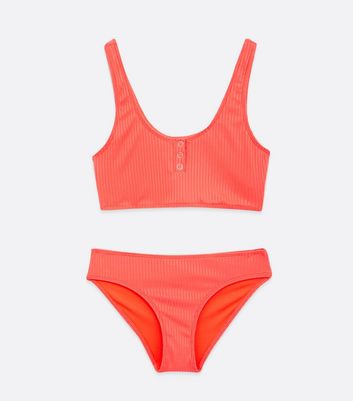 Orange scoop neck bikini online