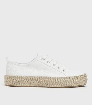 White espadrille trainers Clearance