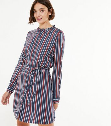 new look blue and white striped dress