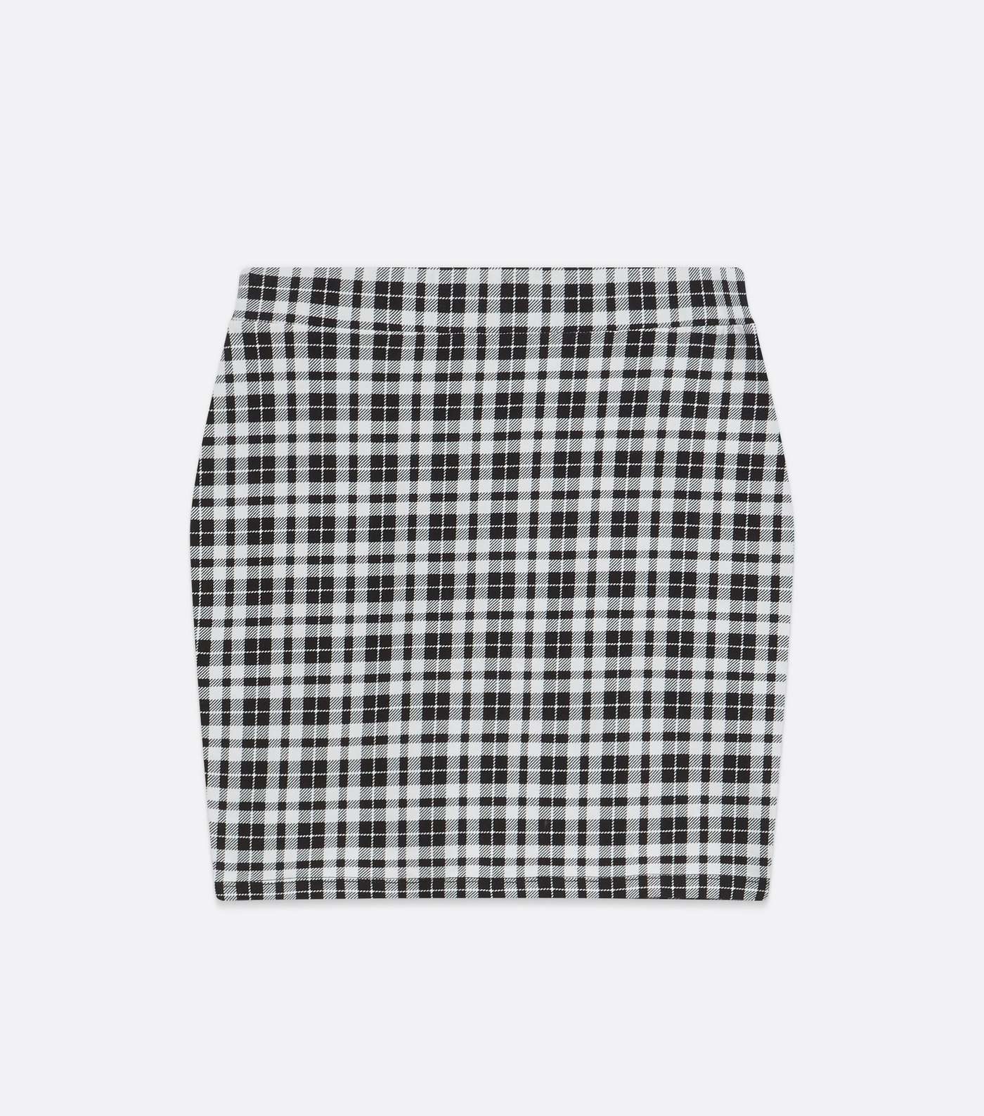 Girls Black Check Tube Mini Skirt Image 5