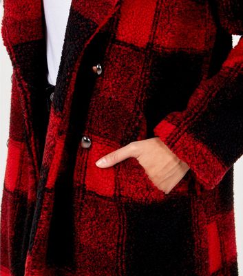 New look shop red check coat