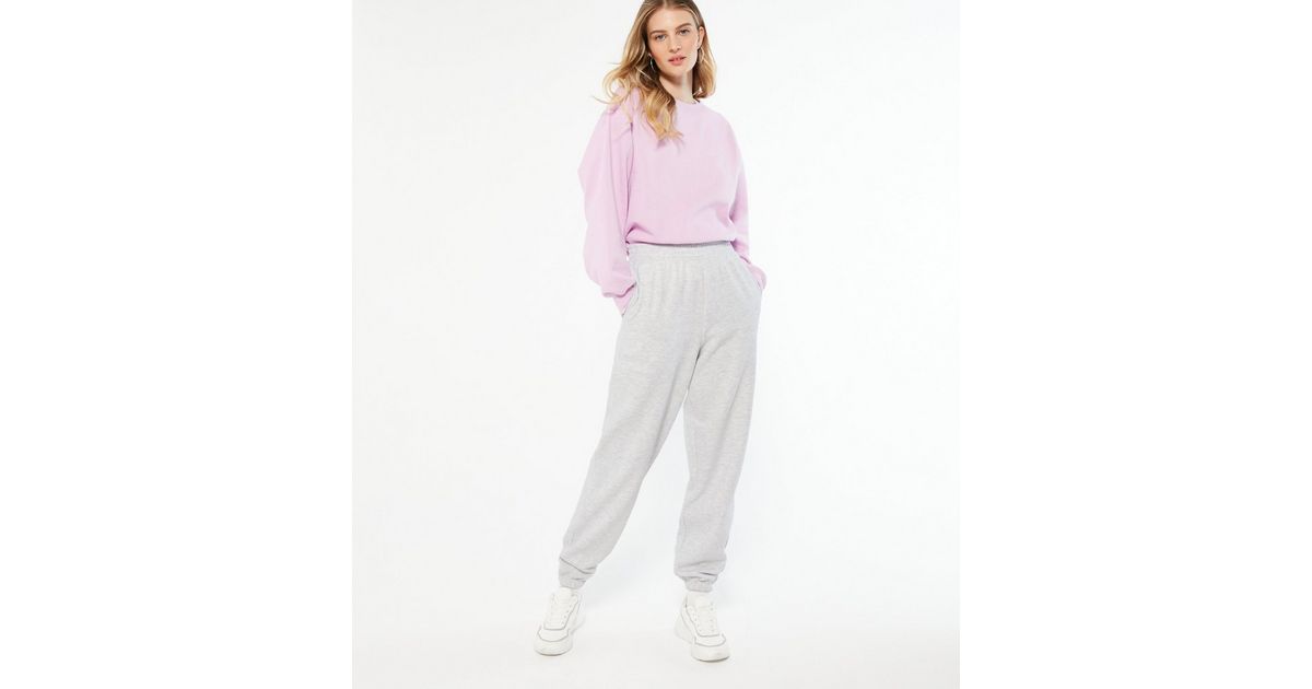 New Look cuffed jogger in light gray