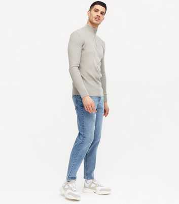 Pale Blue Tapered Leg Jeans