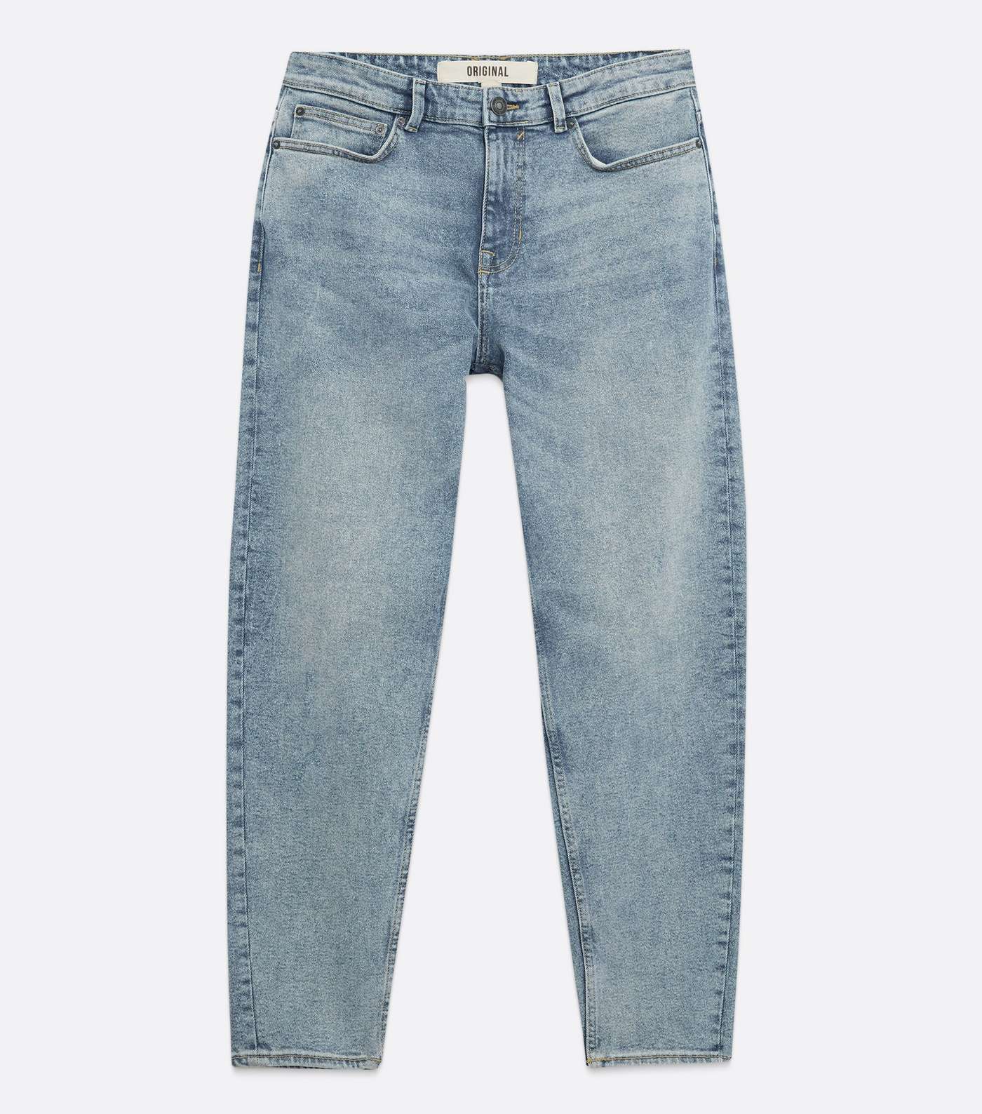 Blue Stone Wash Straight Fit Jeans Image 5