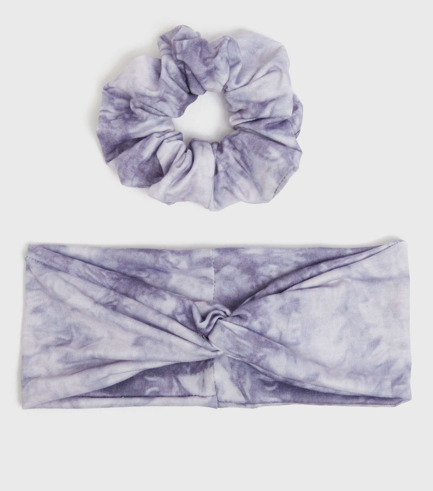Girls Pale Grey Tie Dye Headband and Scrunchie Set