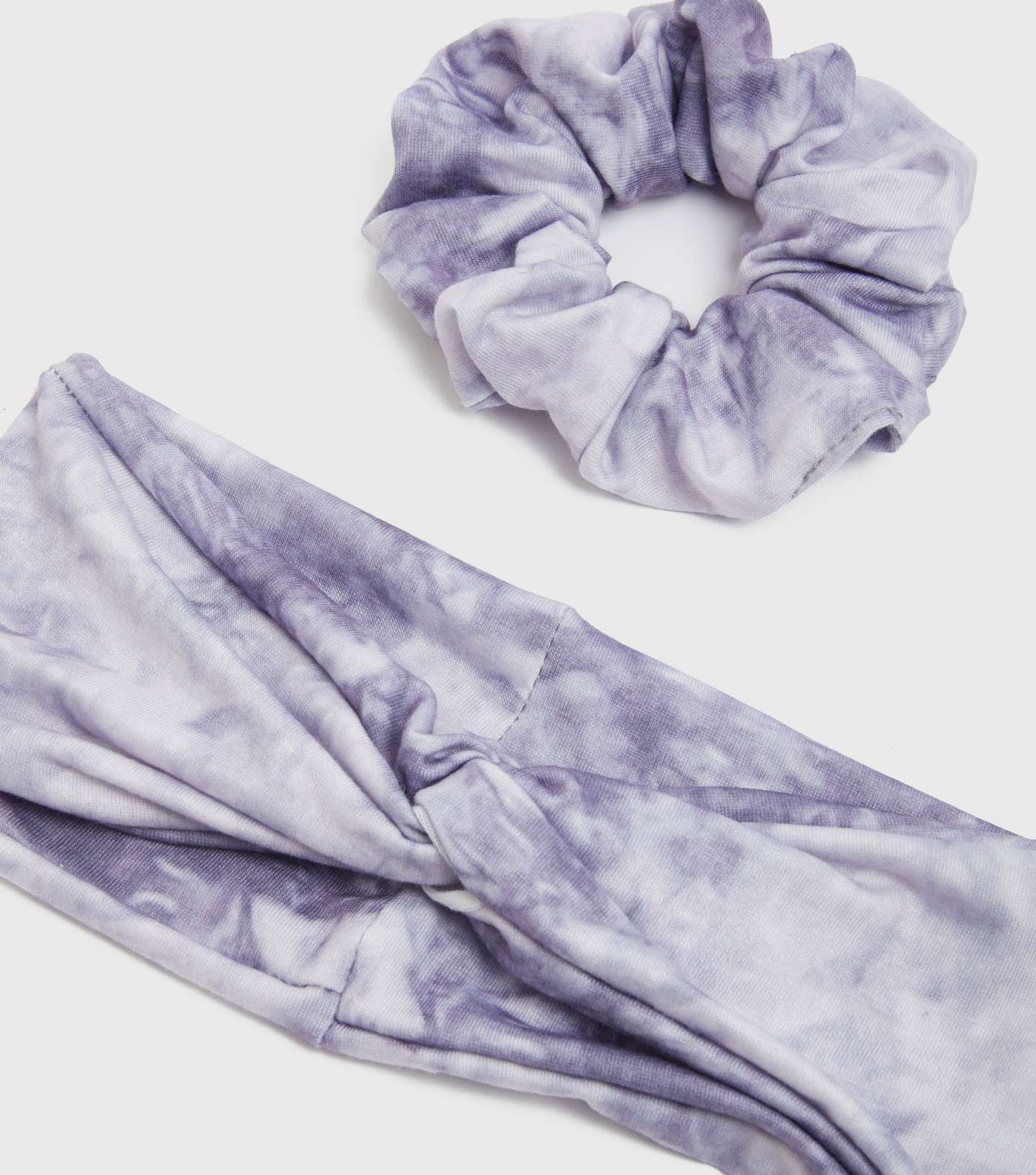 Girls Pale Grey Tie Dye Headband and Scrunchie Set Image 3