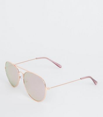 rose gold mirrored aviators