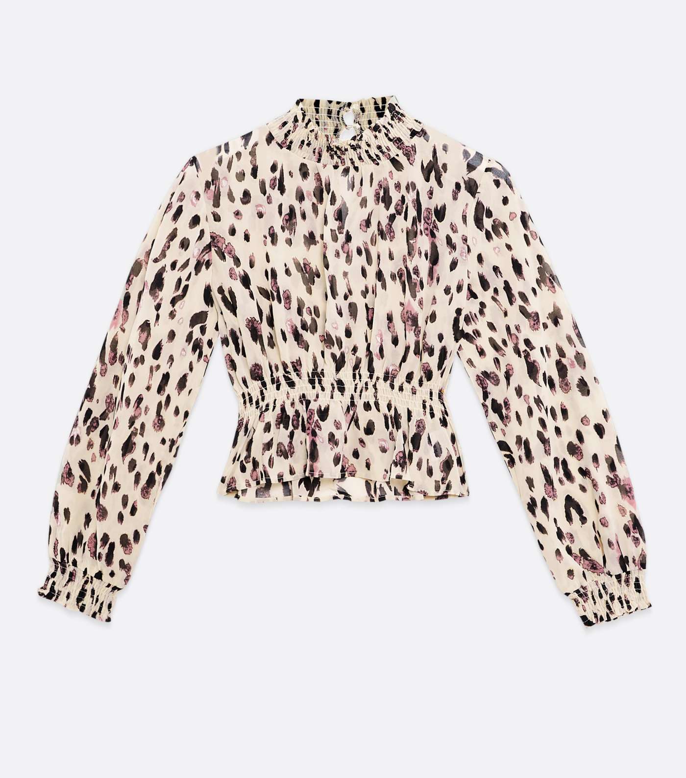 Zibi London Multicoloured Leopard Shirred Crop Top Image 5