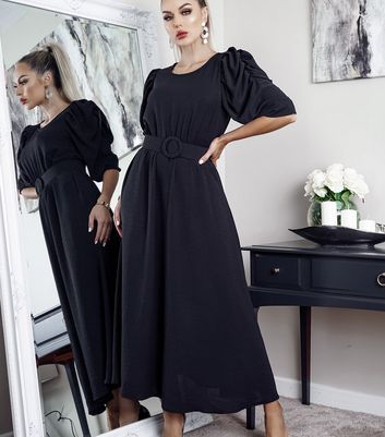 Long sleeve outlet belted maxi dress