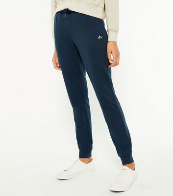 womens navy cuffed joggers
