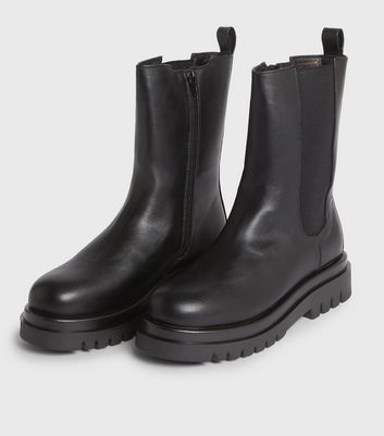 Chunky black boots new look