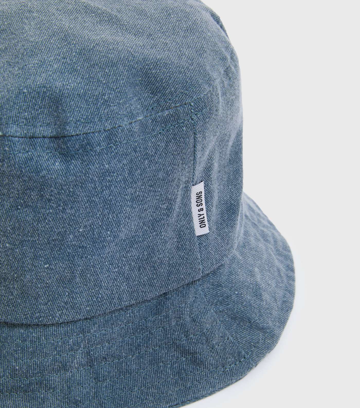 Only & Sons Blue Acid Wash Bucket Hat Image 3