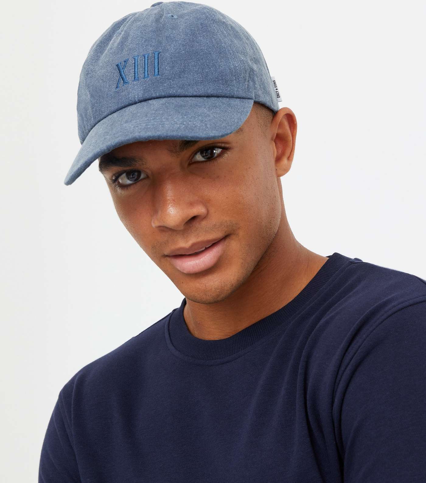 Only & Sons Blue Washed XIII Embroidered Cap Image 2