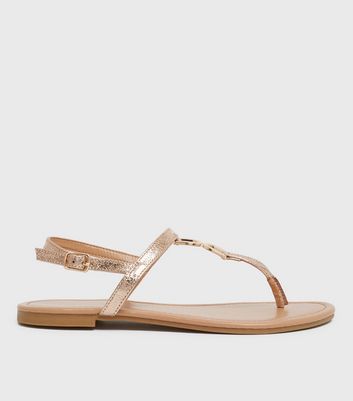 Womens rose deals gold flat sandals