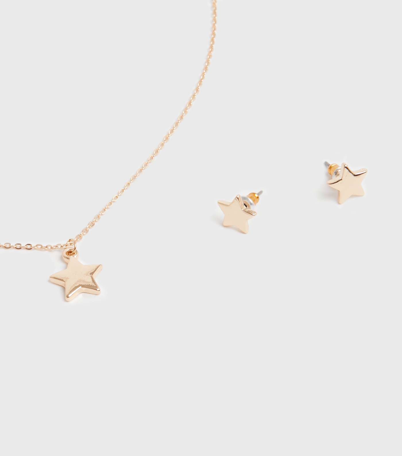 Gold Star Necklace and Stud Earrings Set Image 2