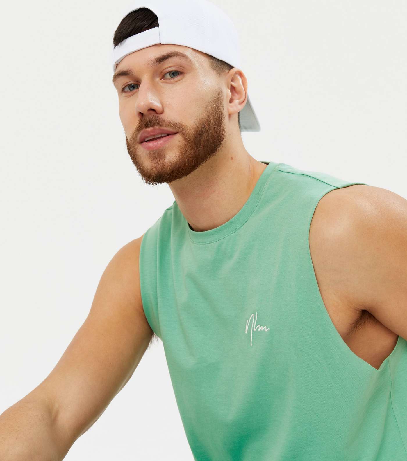 Green NLM Embroidered Logo Tank Top Image 3