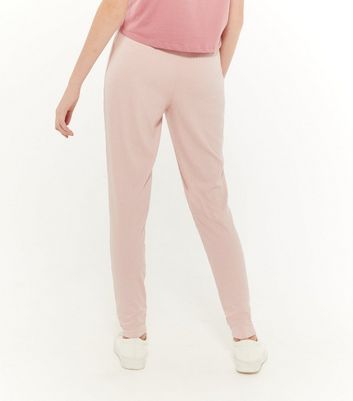 pale pink cuffed joggers