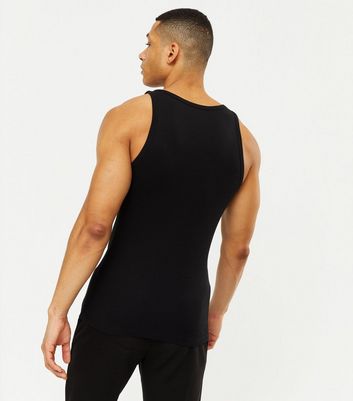 Black Ribbed Jersey Vest Top  Jastio – motelrocks-com-us