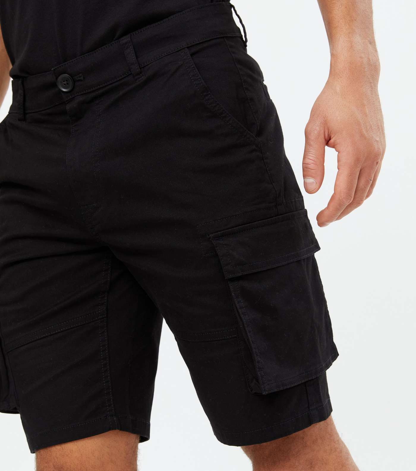 Only & Sons Black Cargo Shorts Image 3