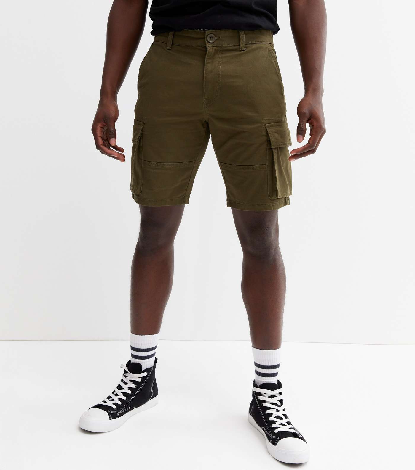 Only & Sons Olive Cargo Shorts Image 2