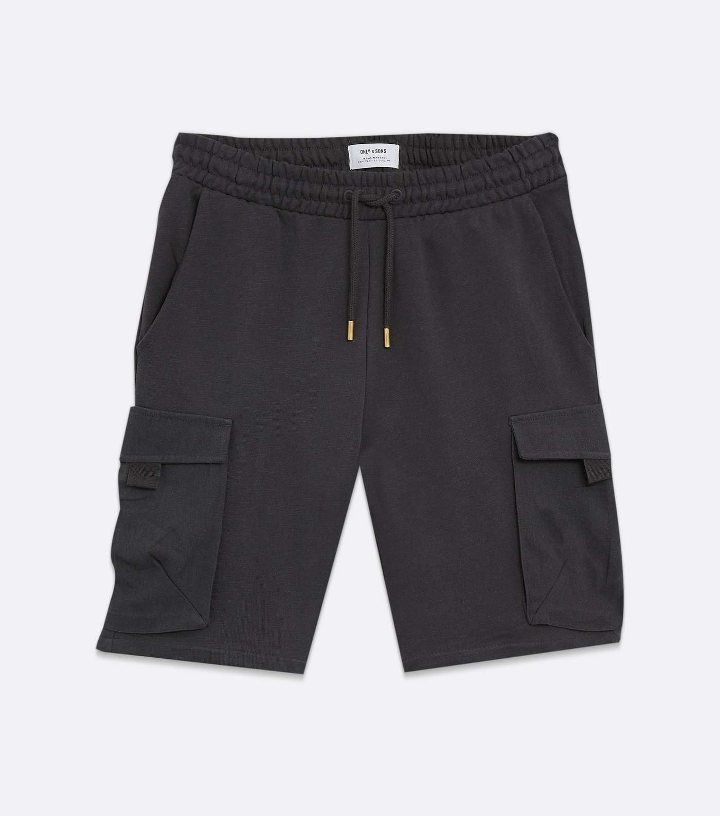 Only & Sons Black Tie Waist Cargo Shorts Image 5