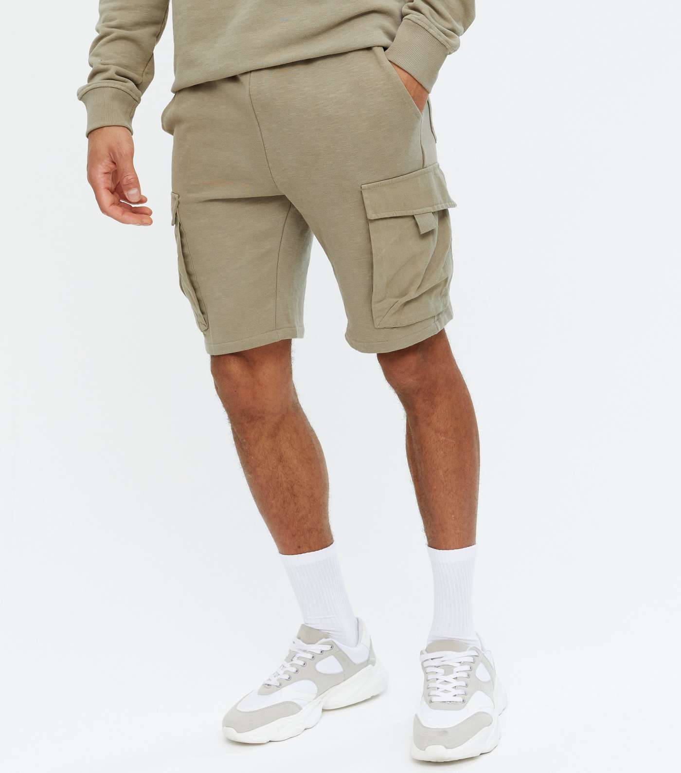 Only & Sons Olive Tie Waist Cargo Shorts Image 2