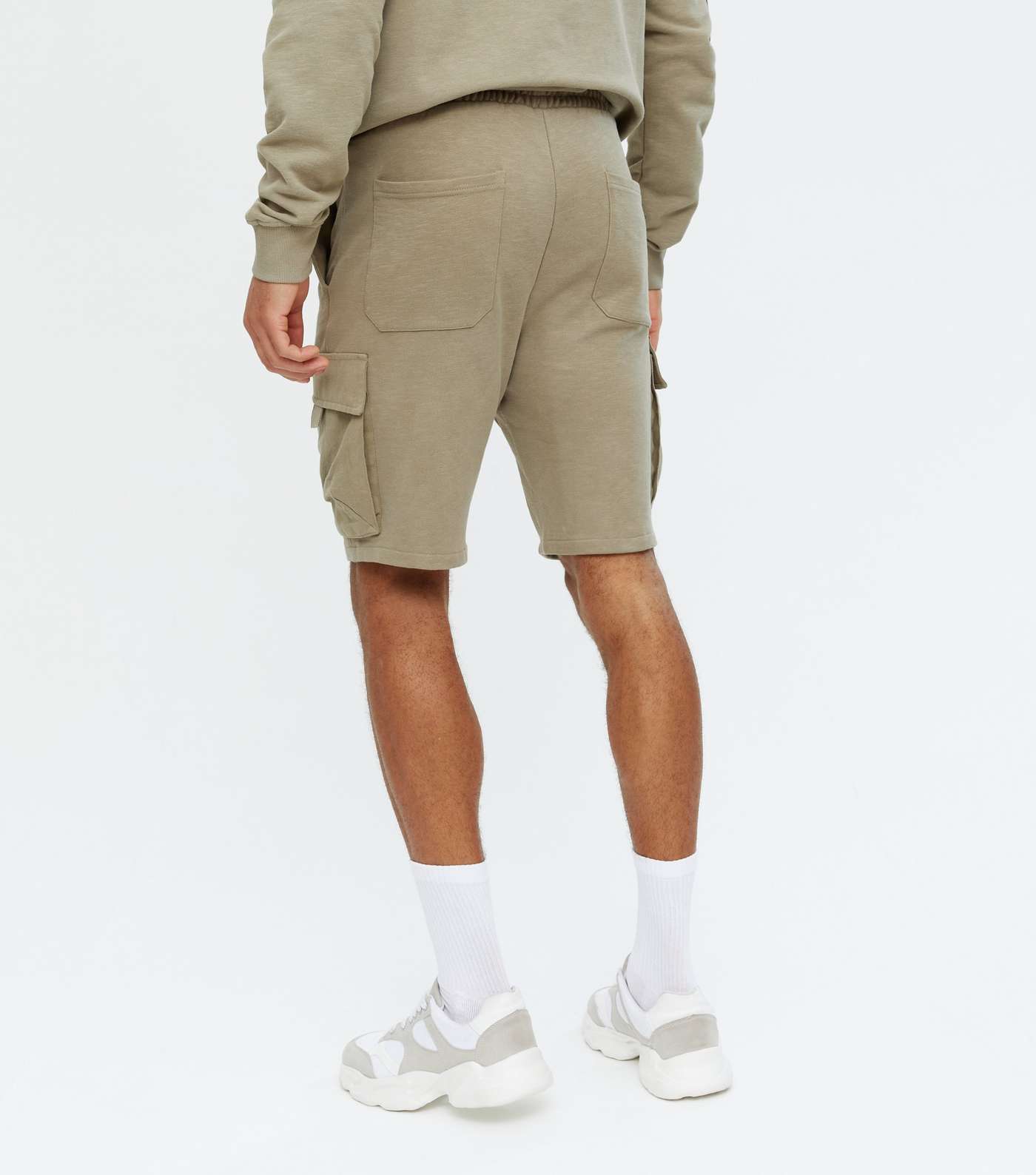 Only & Sons Olive Tie Waist Cargo Shorts Image 4