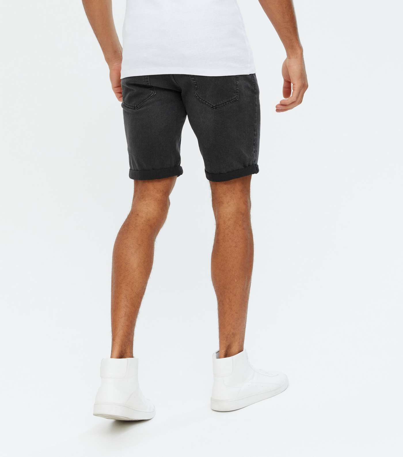 Only & Sons Dark Grey Denim Slim Fit Shorts Image 4