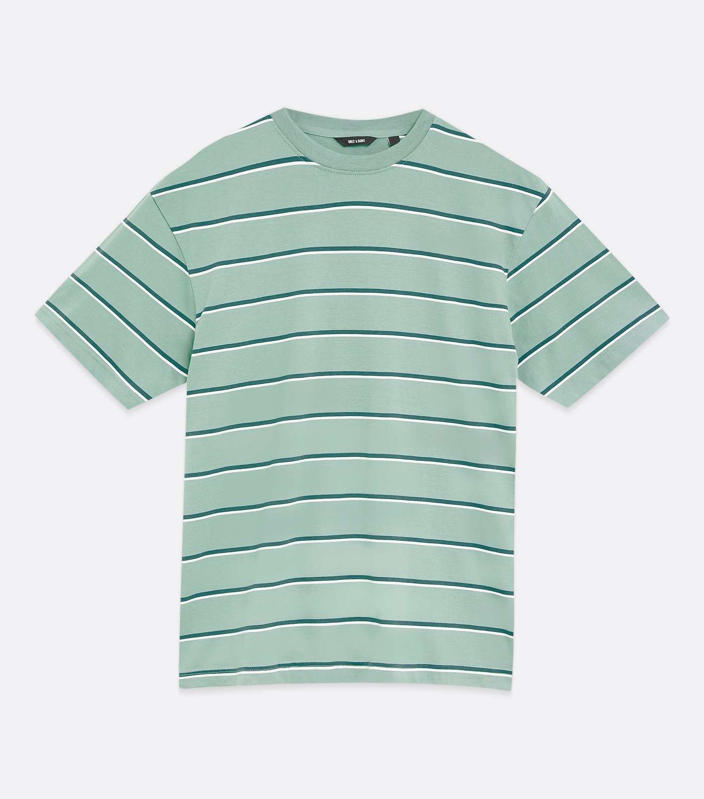 Only & Sons Green Stripe Oversized T-Shirt Image 5