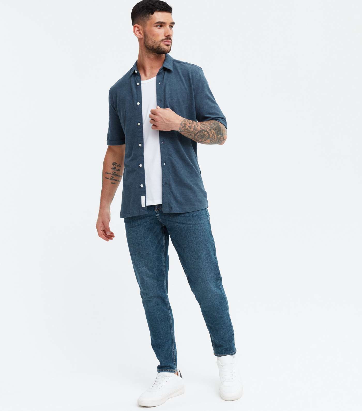 Only & Sons Blue Collared Short Sleeve Shirt Image 2