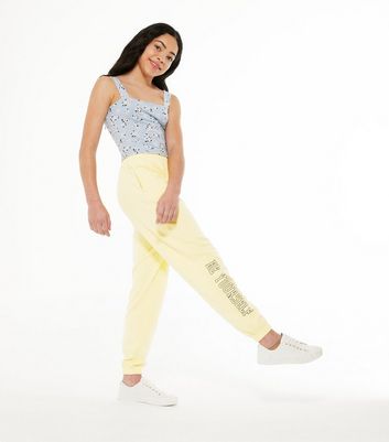 Girls Yellow Be Yourself Logo Cuffed 