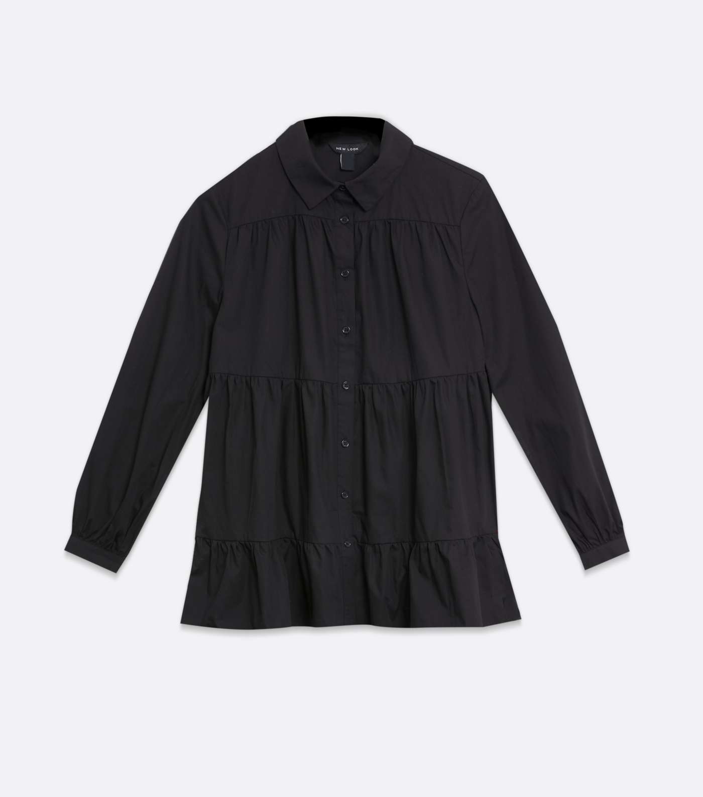 Black Collared Tiered Shirt  Image 5