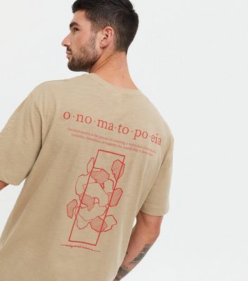 Only & Sons Light Brown Back Logo Oversized T-Shirt | New Look