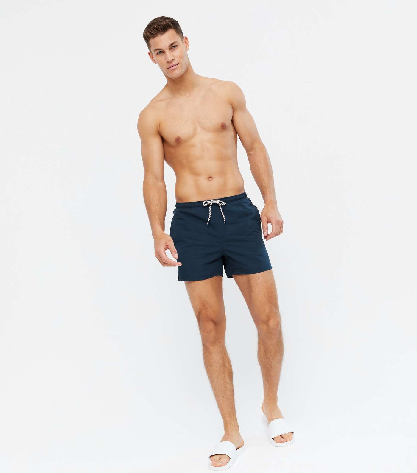 Only & Sons Navy Tie Waist Swim Shorts
