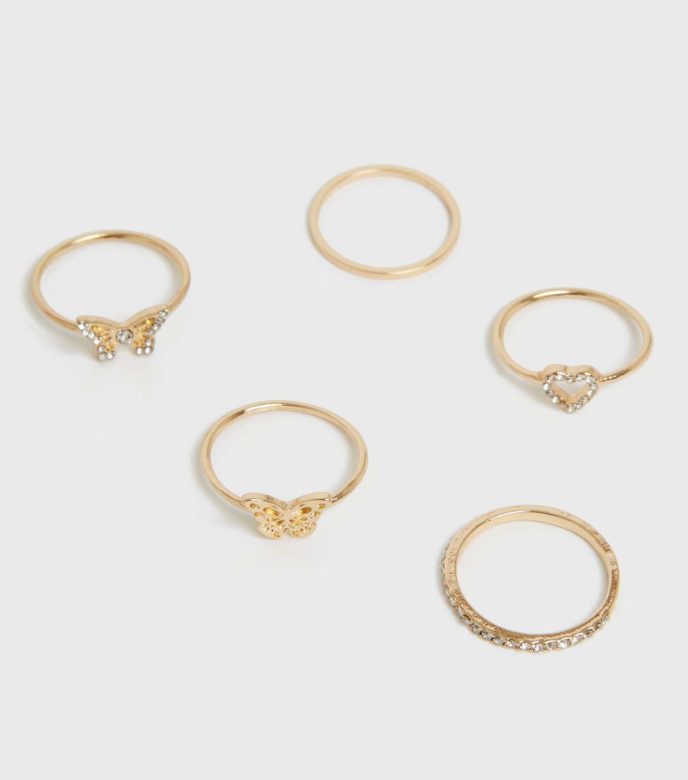 5 Pack Gold Mixed Stacking Rings