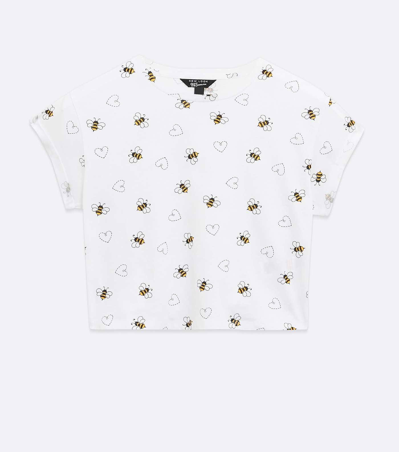 Girls White Bee and Heart T-Shirt Image 5