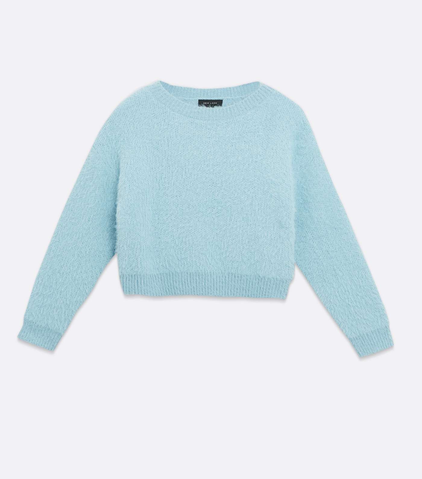 Pale Blue Fluffy Knit Long Sleeve Lounge Top  Image 5