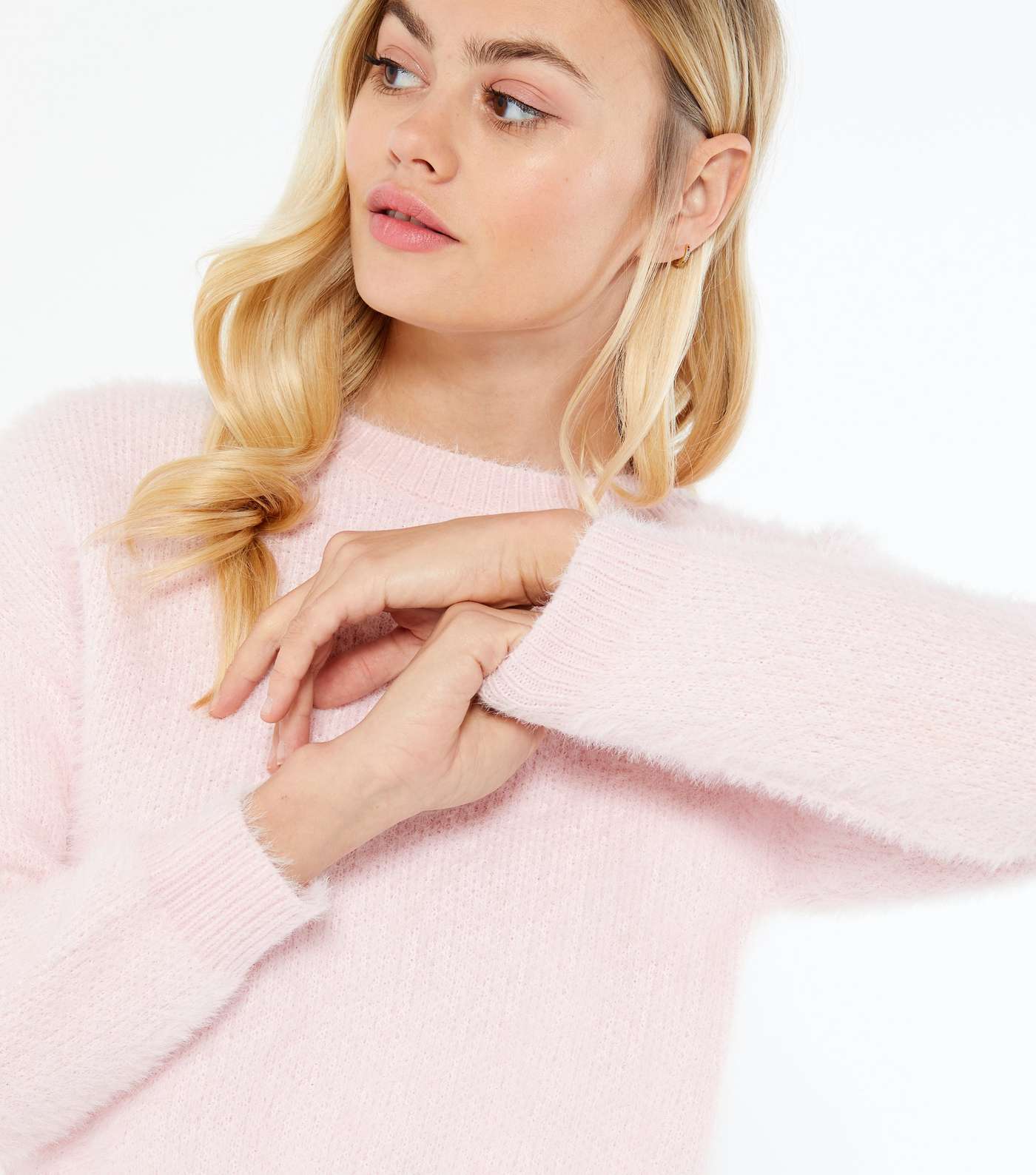 Mid Pink Fluffy Knit Long Sleeve Lounge Top  Image 4