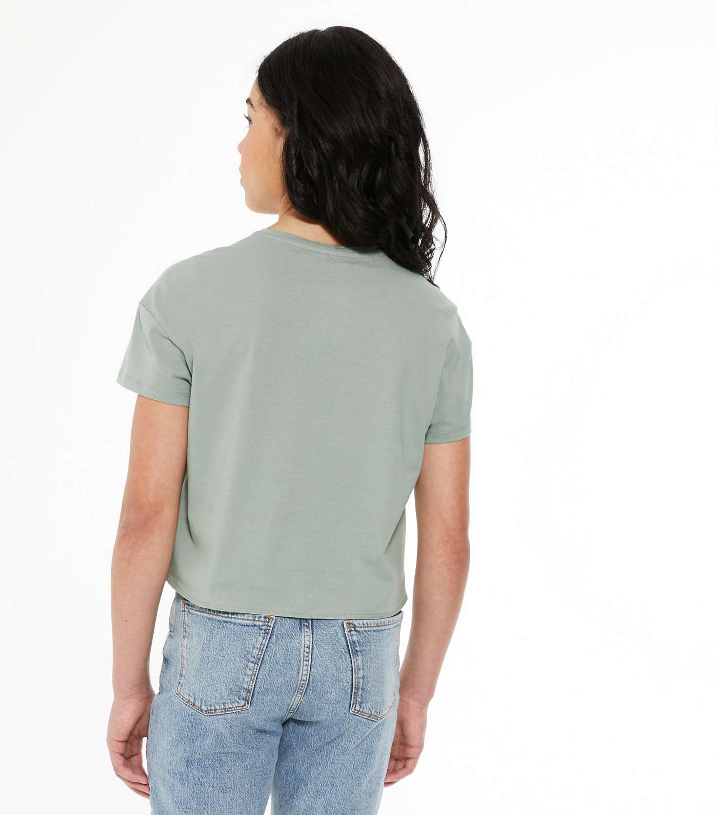 Girls Light Green Malibu Logo Tie Front T-Shirt Image 3
