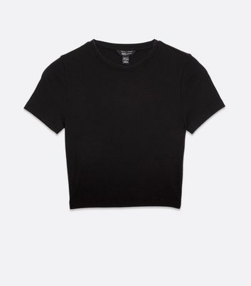 Girls Black Ribbed T-Shirt | New Look