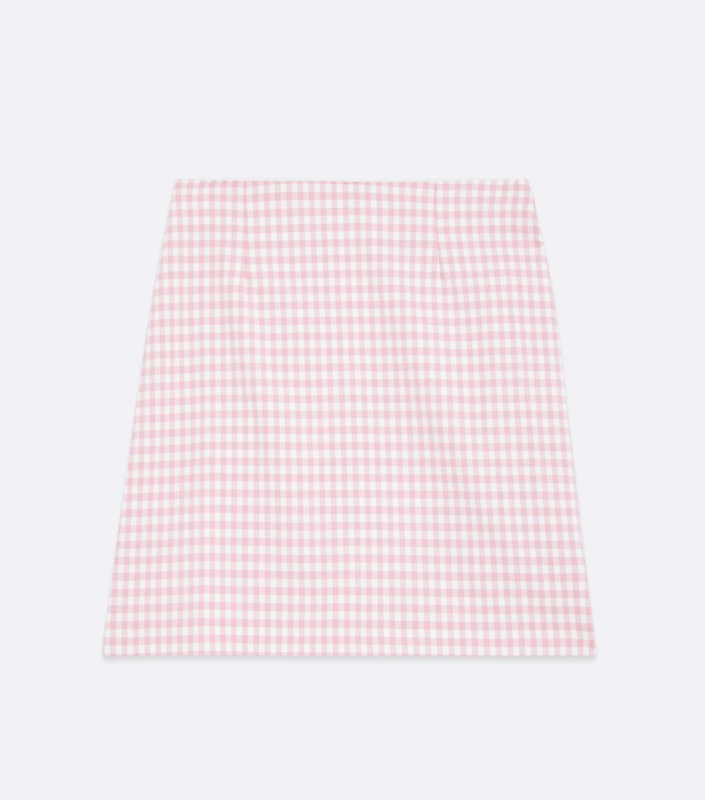 Pink Gingham High Waist A-Line Skirt  Image 5