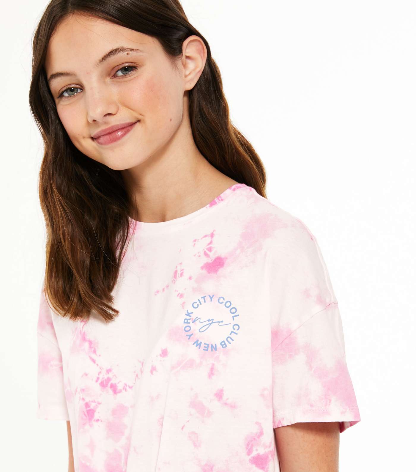 Girl Pink Tie Dye NYC Logo T-Shirt Image 4
