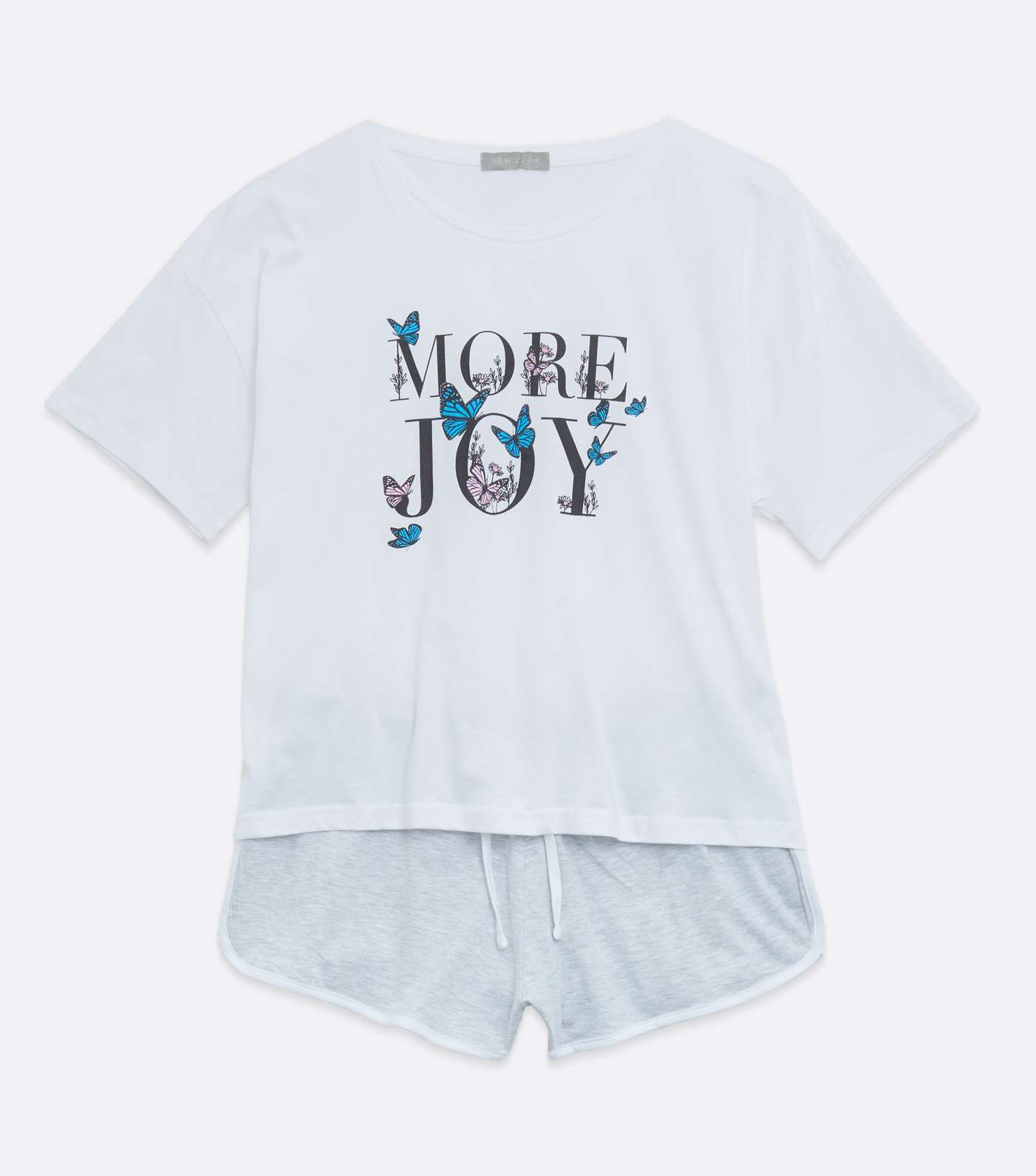 White Joy Logo Butterfly Short Pyjama Set Image 6
