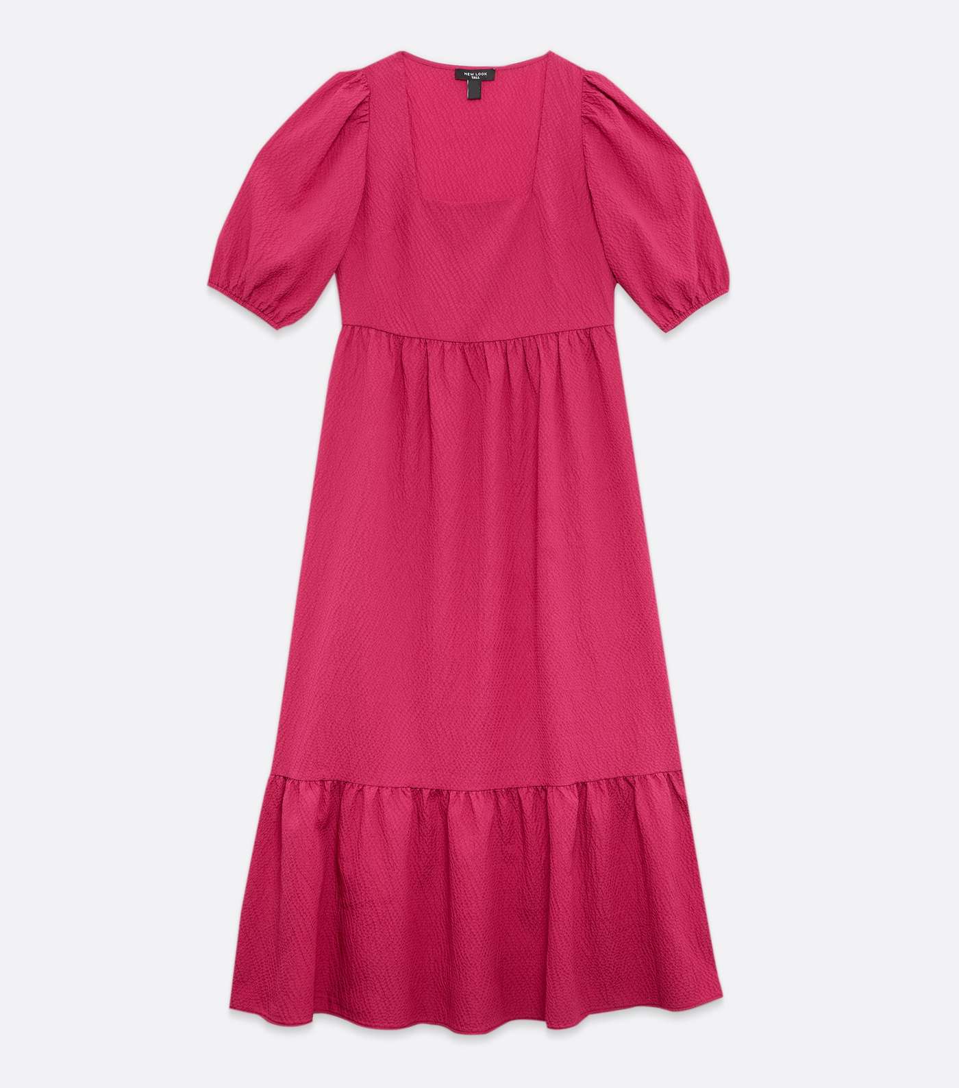 Tall Bright Pink Tiered Midi Dress  Image 5